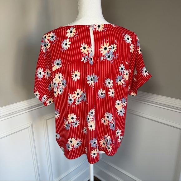 Madewell Floral Striped Button-Back Top, Size XS - Picture 4 of 4
